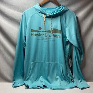 Howler Brothers teal hooded pullover size small
